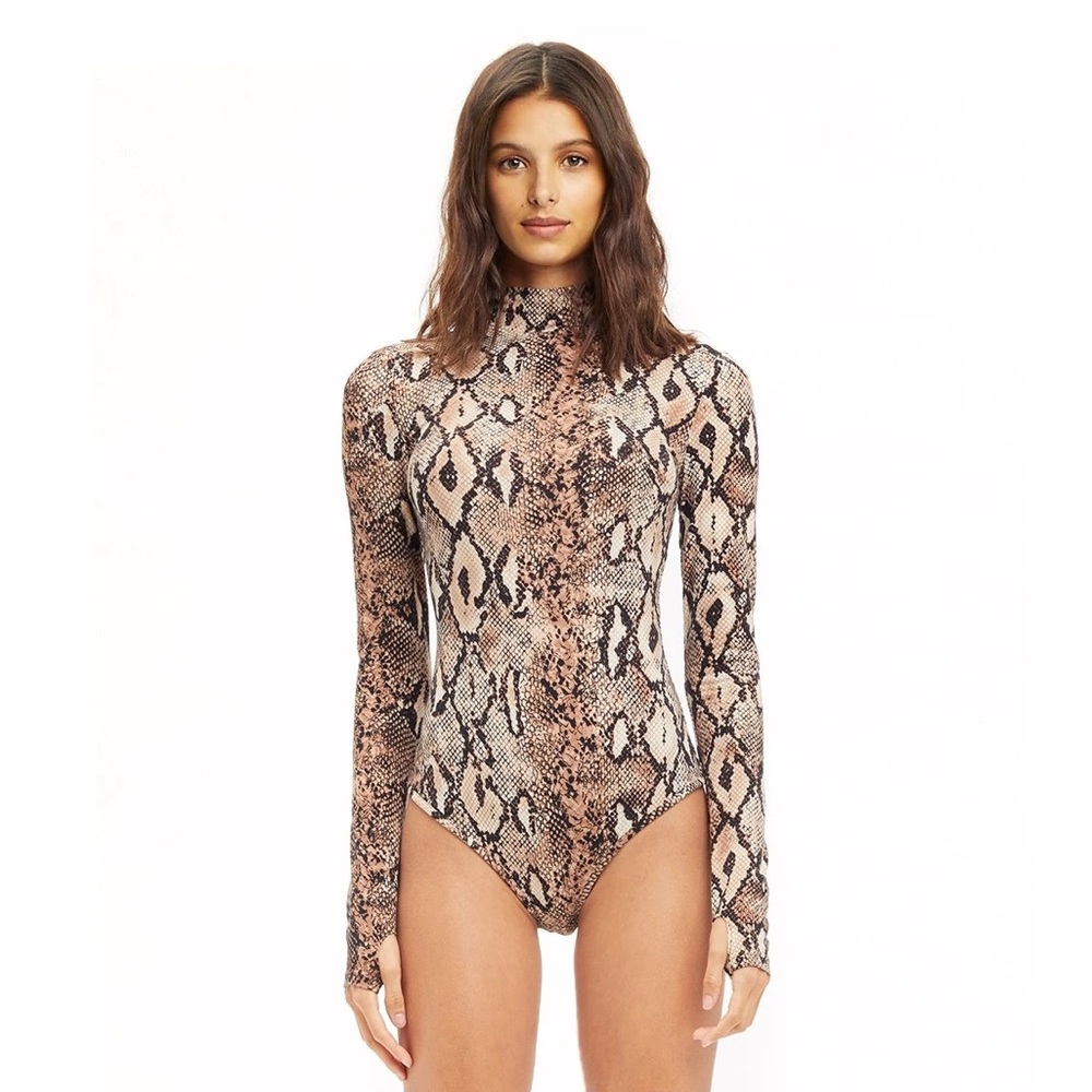I.AM.GIA Kenzie Snakeskin Long Sleeve Body Suit